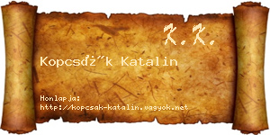 Kopcsák Katalin névjegykártya